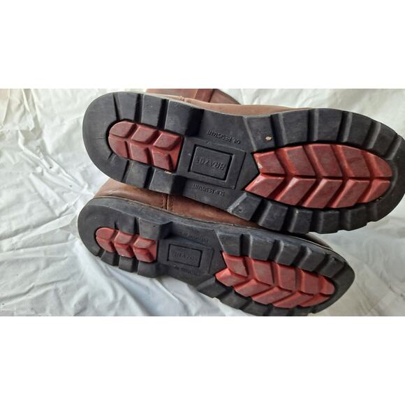 VTG Mens BRAZOS STEEL TOE Waterproof WORK Leather Brown Boots Sz 12 D - Picture 10 of 12